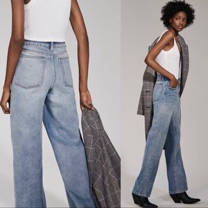 NWT Zara Light Wash High Rise Wide Leg Jean
